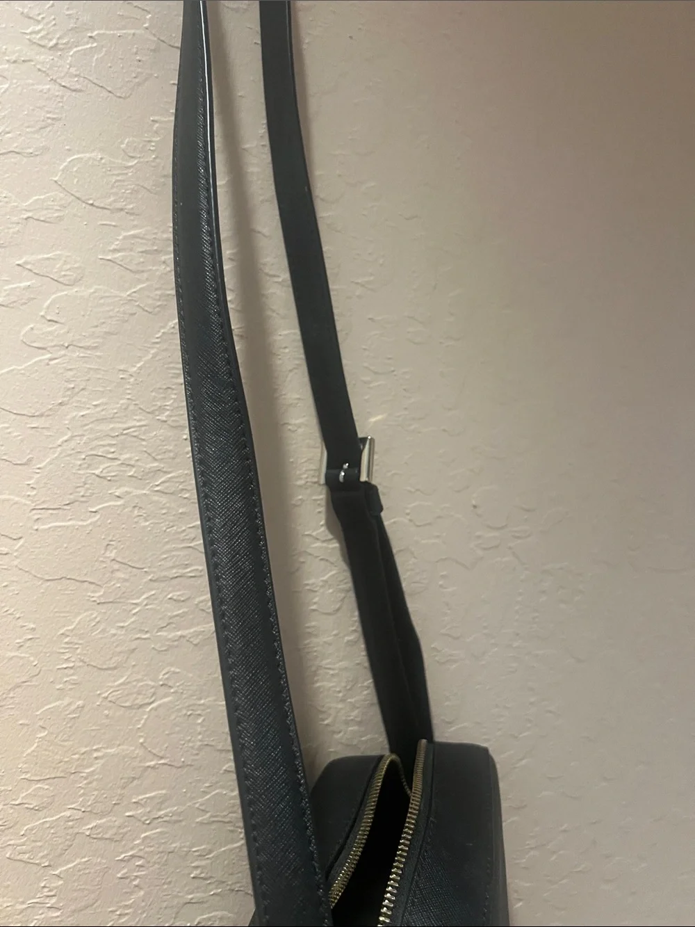 kate spade black leather small crossbody camera bag